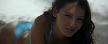 Movie still from “The Beach” (2000), directed by Danny Boyle – A young woman's face; Close Up shot, High angle