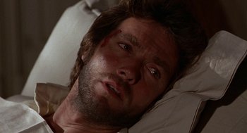 Movie still from “The Beguiled” (1971), directed by Don Siegel – A person laying in a bed; Close Up shot, Low angle