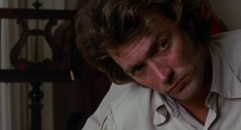 Movie still from “The Beguiled” (1971), directed by Don Siegel – A person with long hair; Close Up shot, Over the shoulder angle