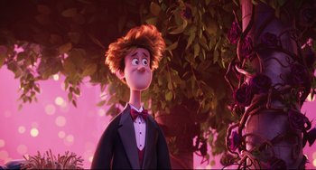 Movie still from “Hotel Transylvania 2” (2015), directed by Genndy Tartakovsky – Medium shot, Over the shoulder angle