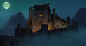 Movie still from “Hotel Transylvania 2” (2015), directed by Genndy Tartakovsky – Extreme Wide shot, Low angle