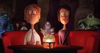 Movie still from “Hotel Transylvania 2” (2015), directed by Genndy Tartakovsky – Medium shot, Low angle