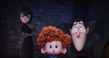 Movie still from “Hotel Transylvania 2” (2015), directed by Genndy Tartakovsky – Medium shot, Over the shoulder angle