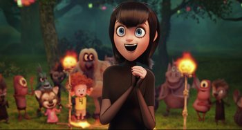 Movie still from “Hotel Transylvania 2” (2015), directed by Genndy Tartakovsky – Medium shot, Over the shoulder angle