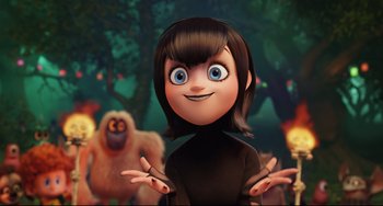 Movie still from “Hotel Transylvania 2” (2015), directed by Genndy Tartakovsky – Medium shot, Over the shoulder angle