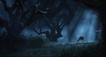 Movie still from “Hotel Transylvania 2” (2015), directed by Genndy Tartakovsky – Wide shot, Low angle