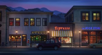 Movie still from “Hotel Transylvania 2” (2015), directed by Genndy Tartakovsky – Extreme Wide shot, High angle