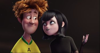 Movie still from “Hotel Transylvania 2” (2015), directed by Genndy Tartakovsky – Close Up shot, Over the shoulder angle