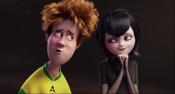 Movie still from “Hotel Transylvania 2” (2015), directed by Genndy Tartakovsky – Close Up shot, Over the shoulder angle