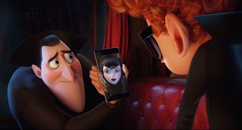 Movie still from “Hotel Transylvania 2” (2015), directed by Genndy Tartakovsky – Close Up shot, Over the shoulder angle