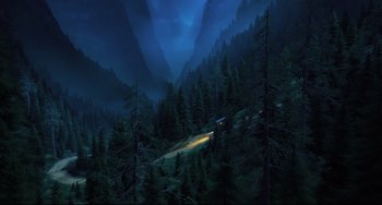 Movie still from “Hotel Transylvania 2” (2015), directed by Genndy Tartakovsky – Extreme Wide shot, High angle