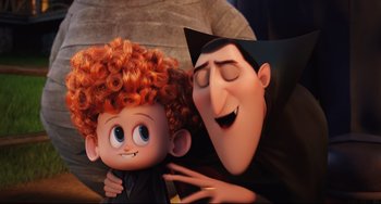 Movie still from “Hotel Transylvania 2” (2015), directed by Genndy Tartakovsky – Medium shot, Over the shoulder angle