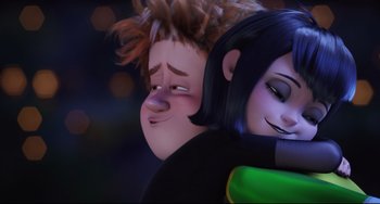 Movie still from “Hotel Transylvania 2” (2015), directed by Genndy Tartakovsky – Medium shot, Over the shoulder angle
