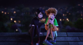 Movie still from “Hotel Transylvania 2” (2015), directed by Genndy Tartakovsky – Medium shot, High angle