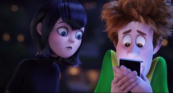 Movie still from “Hotel Transylvania 2” (2015), directed by Genndy Tartakovsky – Close Up shot, Over the shoulder angle