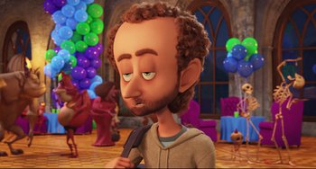 Movie still from “Hotel Transylvania 2” (2015), directed by Genndy Tartakovsky – Close Up shot, Over the shoulder angle