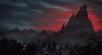 Movie still from “Hotel Transylvania 2” (2015), directed by Genndy Tartakovsky – Extreme Wide shot, Low angle