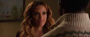 Movie still from “The Best Man Holiday” (2013), directed by Malcolm D. Lee – A person talking to another person; Close Up shot, Over the shoulder angle