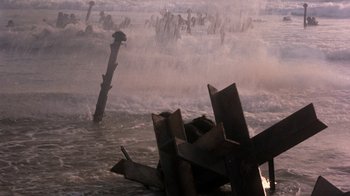 Movie still from “The Big Red One” (1980), directed by Samuel Fuller – A large body of water in the middle of the day; Extreme Wide shot, High angle