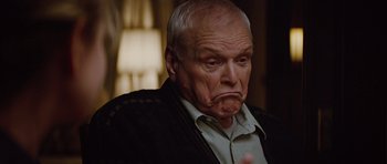 Movie still from “The Big Year” (2011), directed by David Frankel – An older man with a frown on his face; Close Up shot, Low angle