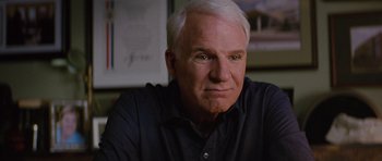 Movie still from “The Big Year” (2011), directed by David Frankel – An older man with white hair is looking at the camera; Close Up shot, Over the shoulder angle