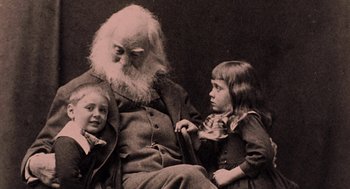 Movie still from “The Blue Lagoon” (1980), directed by Randal Kleiser – An old photo of a man and two children; Close Up shot, Overhead angle