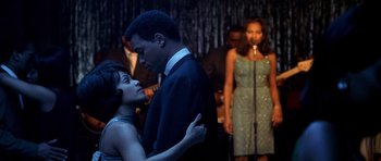 Movie still from “Ali” (2001), directed by Michael Mann – Medium shot, Over the shoulder angle