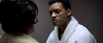 Movie still from “Ali” (2001), directed by Michael Mann – Close Up shot, Over the shoulder angle
