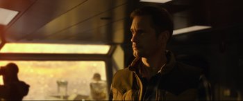 Movie still from “Godzilla vs. Kong” (2021), directed by Adam Wingard – A person looking at something; Close Up shot, Over the shoulder angle