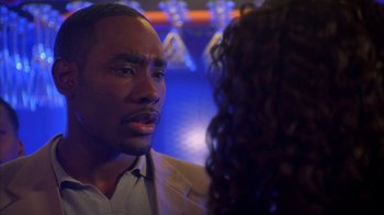 Movie still from “The Brothers” (2001), directed by Gary Hardwick – A man and a woman are talking in a room; Close Up shot, Over the shoulder angle