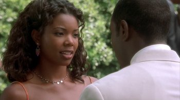 Movie still from “The Brothers” (2001), directed by Gary Hardwick – A man and a woman talking to each other; Close Up shot, Over the shoulder angle