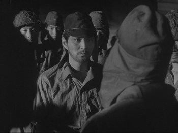 Black and white photograph of a group of men in military uniforms