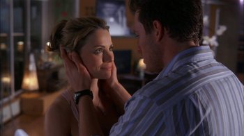 Movie still from “The Butterfly Effect 2” (2006), directed by John R. Leonetti – A man and a woman are looking at one another; Close Up shot, Over the shoulder angle