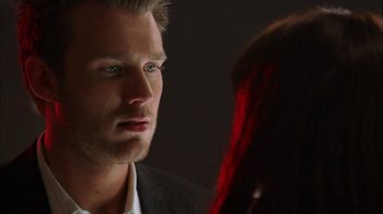 Movie still from “The Butterfly Effect 2” (2006), directed by John R. Leonetti – A person talking to another person; Close Up shot, Over the shoulder angle