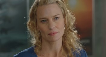 Movie still from “The Congress” (2013), directed by Ari Folman – A person with blonde hair; Close Up shot, Over the shoulder angle