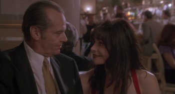 Movie still from “The Crossing Guard” (1995), directed by Sean Penn – A man and a woman talking to each other; Close Up shot, Over the shoulder angle