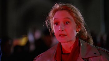 Movie still from “The Dead Pool” (1988), directed by Buddy Van Horn – A person wearing a jacket; Close Up shot, Over the shoulder angle