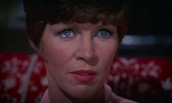 Movie still from “The Devil Rides Out” (1968), directed by Terence Fisher – A person with blue eyes; Close Up shot, Low angle