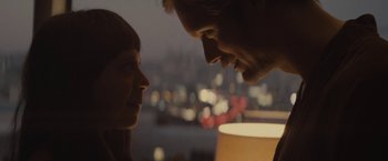 Movie still from “The Diary of a Teenage Girl” (2015), directed by Marielle Heller – A man and a woman looking at one another; Close Up shot, Over the shoulder angle