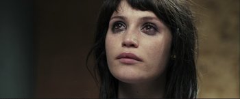 Movie still from “The Disappearance of Alice Creed” (2009), directed by J Blakeson – A person looking up at the sky; Close Up shot, Low angle