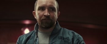 Movie still from “The Disappearance of Alice Creed” (2009), directed by J Blakeson – A person wearing a jacket; Close Up shot, Low angle