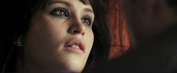 Movie still from “The Disappearance of Alice Creed” (2009), directed by J Blakeson – A woman's eyes and lips; Close Up shot, Low angle