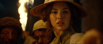 Movie still from “The Extraordinary Adventures of Adèle Blanc-Sec” (2010), directed by Luc Besson – A person wearing a hat; Close Up shot, Low angle