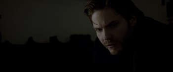 Movie still from “The Face of an Angel” (2014), directed by Michael Winterbottom – A person looking at the camera; Close Up shot, Over the shoulder angle