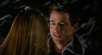 Movie still from “The Family Stone” (2005), directed by Thomas Bezucha – A person talking to another person; Close Up shot, Over the shoulder angle