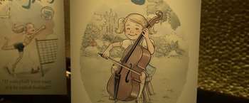 Movie still from “Gone Girl” (2014), directed by David Fincher – A girl is holding a cello in her hands; Extreme Close Up shot, High angle