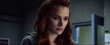 Movie still from “The Final Destination” (2009), directed by David R. Ellis – A person with long hair; Close Up shot, Low angle