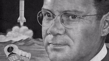 Movie still from “The Fog of War” (2003), directed by Errol Morris – A black - and - white photo of a man wearing glasses; Close Up shot, Over the shoulder angle