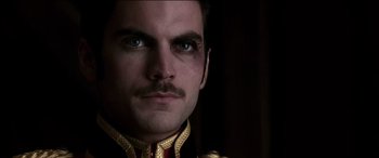Movie still from “The Four Feathers” (2002), directed by Shekhar Kapur – A person wearing a military uniform; Close Up shot, Low angle