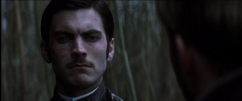 Movie still from “The Four Feathers” (2002), directed by Shekhar Kapur – A person with a mustache; Close Up shot, Low angle